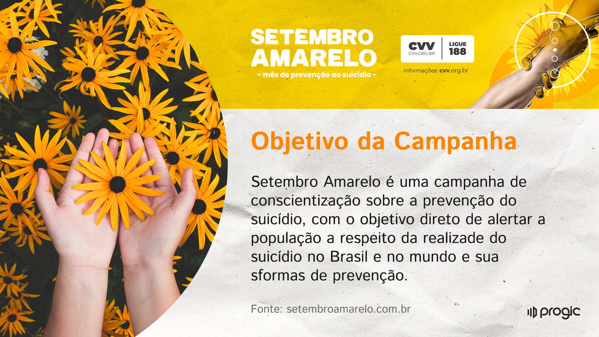 Vinheta de Setembro Amarelo - Ações de Endomarketing