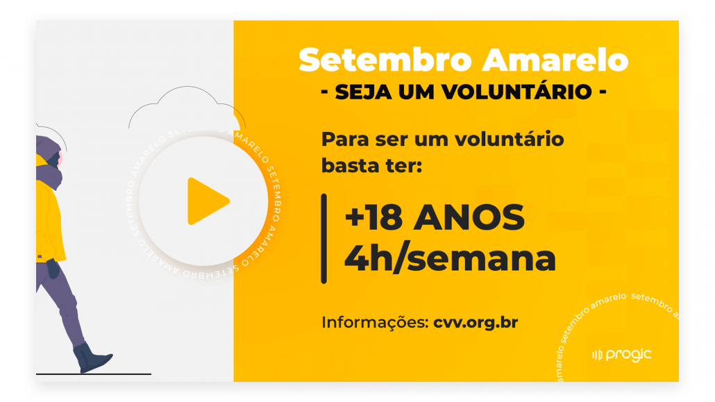 setembro amarelo nas empresas - template para tv corporativa seja voluntário